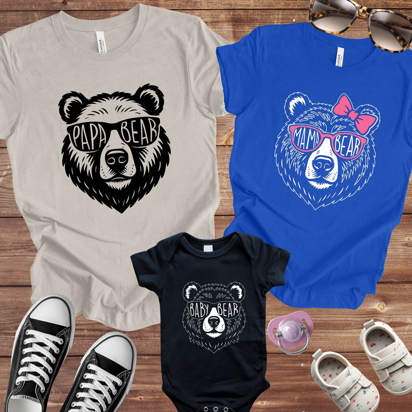 Papa Bear, Mama Bear, Baby Bear Matching Set