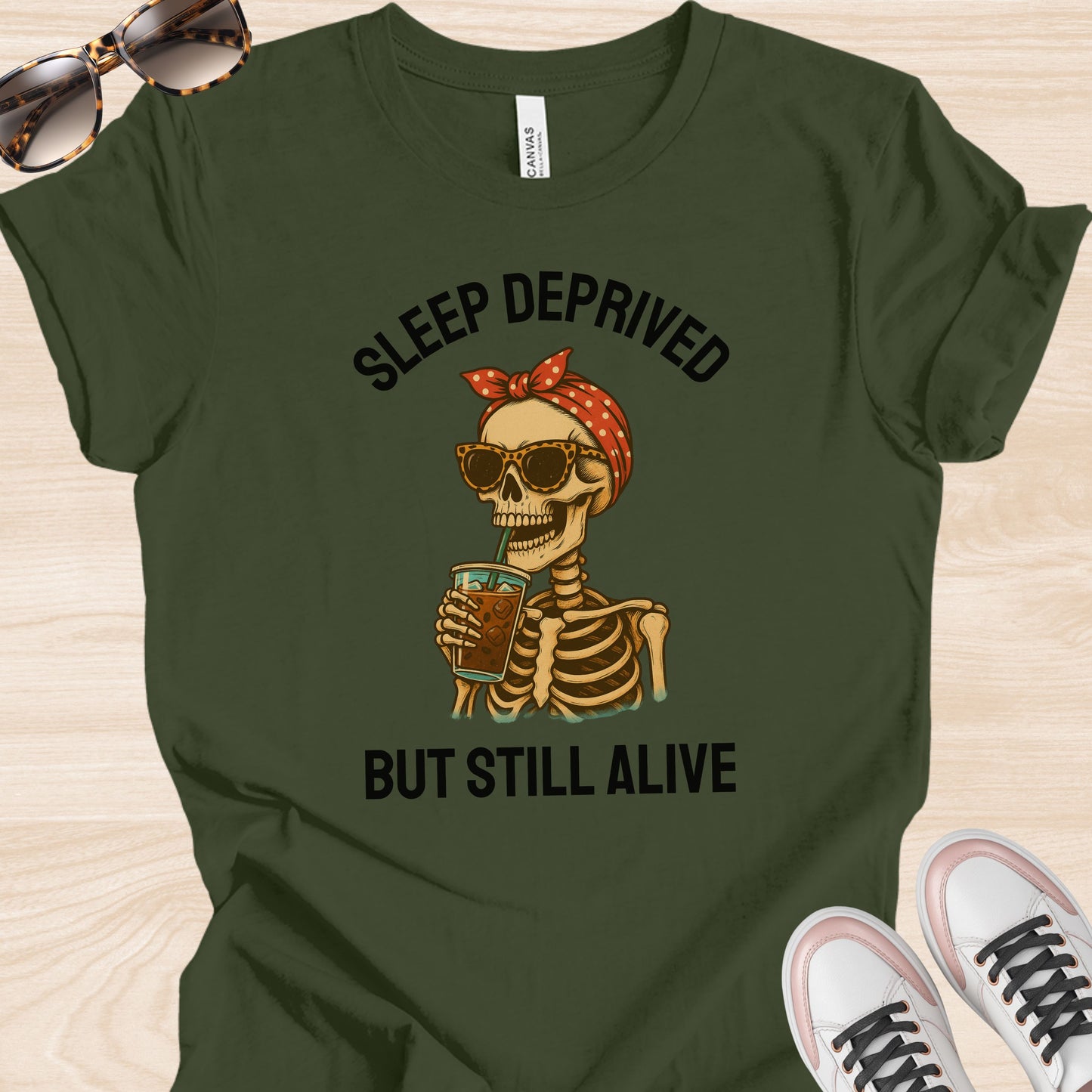 Sleep Deprived But Still Alive Iced Coffee T-Shirt