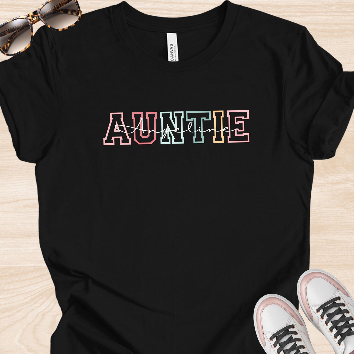 Auntie Colored Varsity Custom T-Shirt