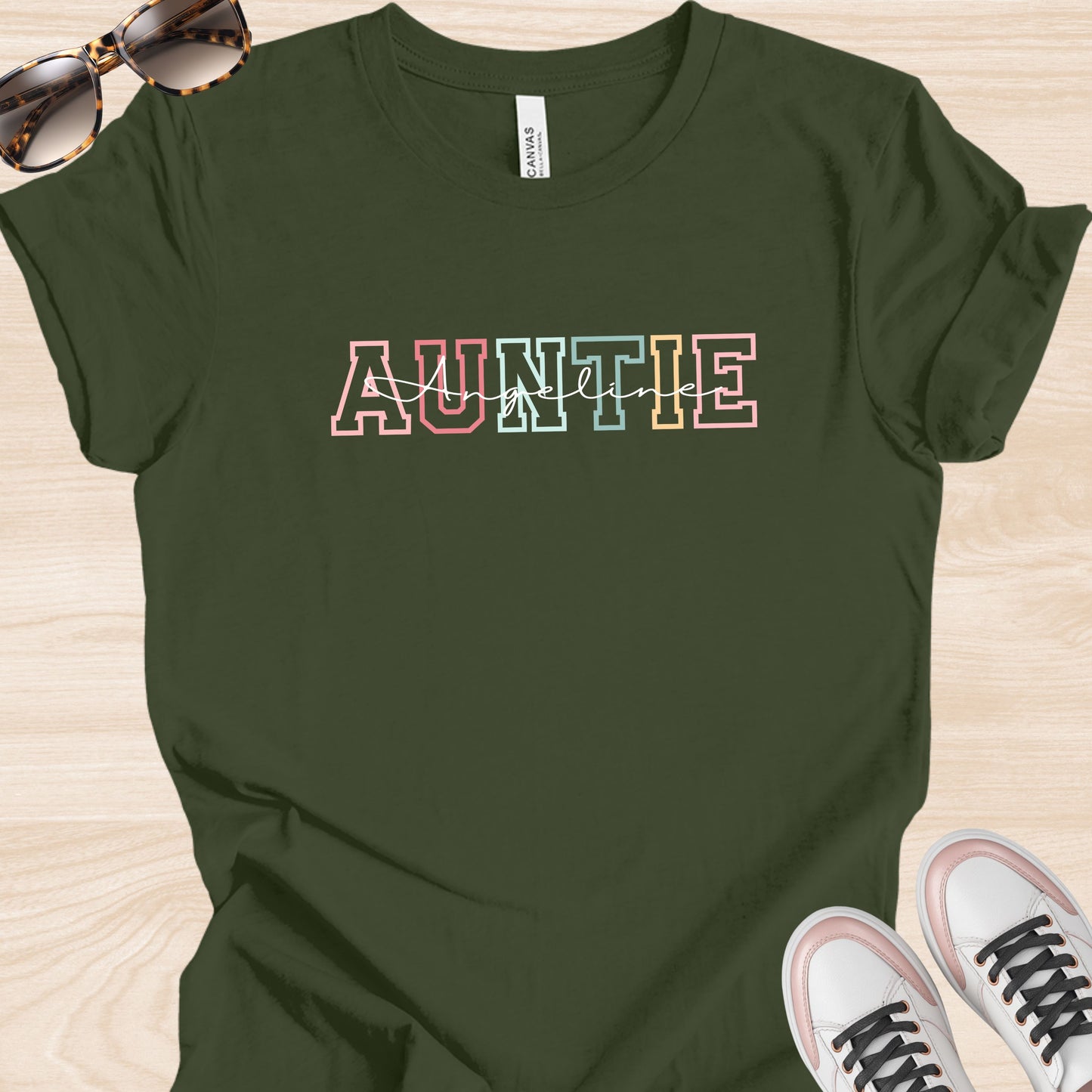 Auntie Colored Varsity Custom T-Shirt