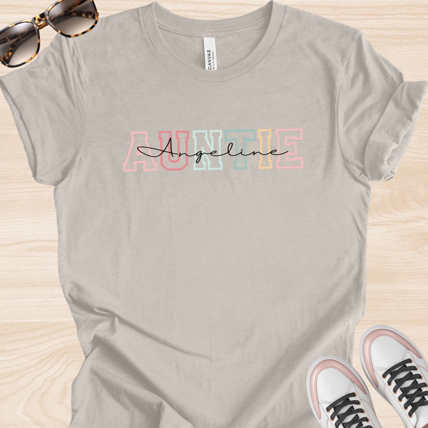 Auntie Colored Varsity Custom T-Shirt