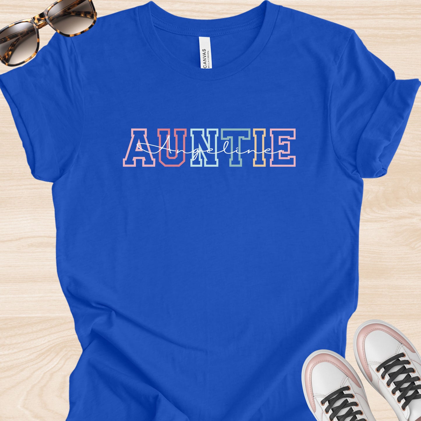 Auntie Colored Varsity Custom T-Shirt