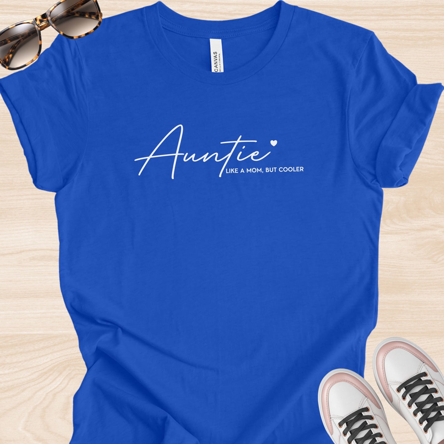 Auntie Like a Mom But Cooler Script T-Shirt