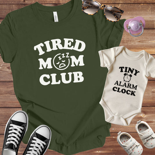 Tired Mom Club / Tiny Alarm Clock Matching Set