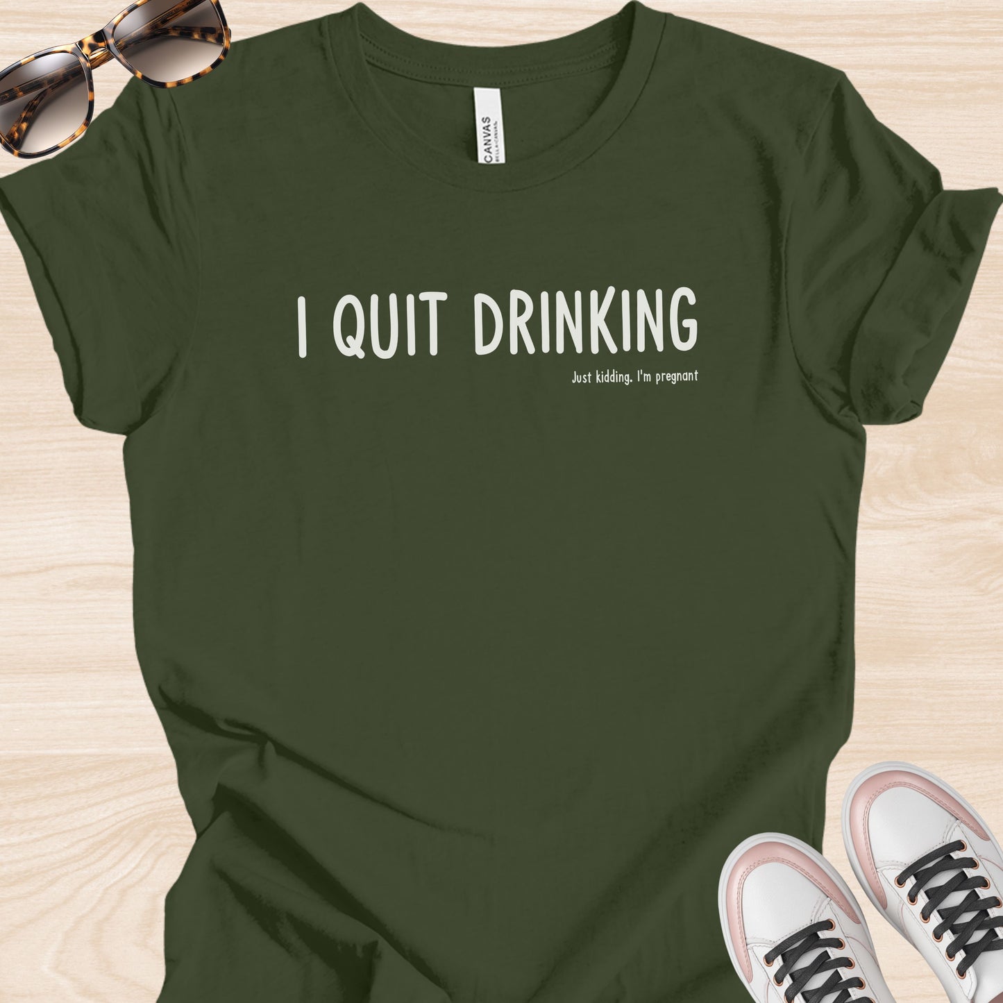 I Quit Drinking Funny Pregnancy T-Shirt
