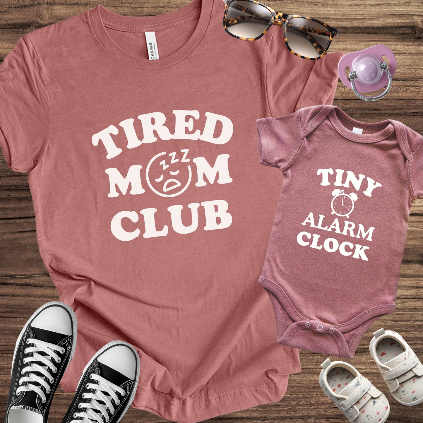 Tired Mom Club / Tiny Alarm Clock Matching Set