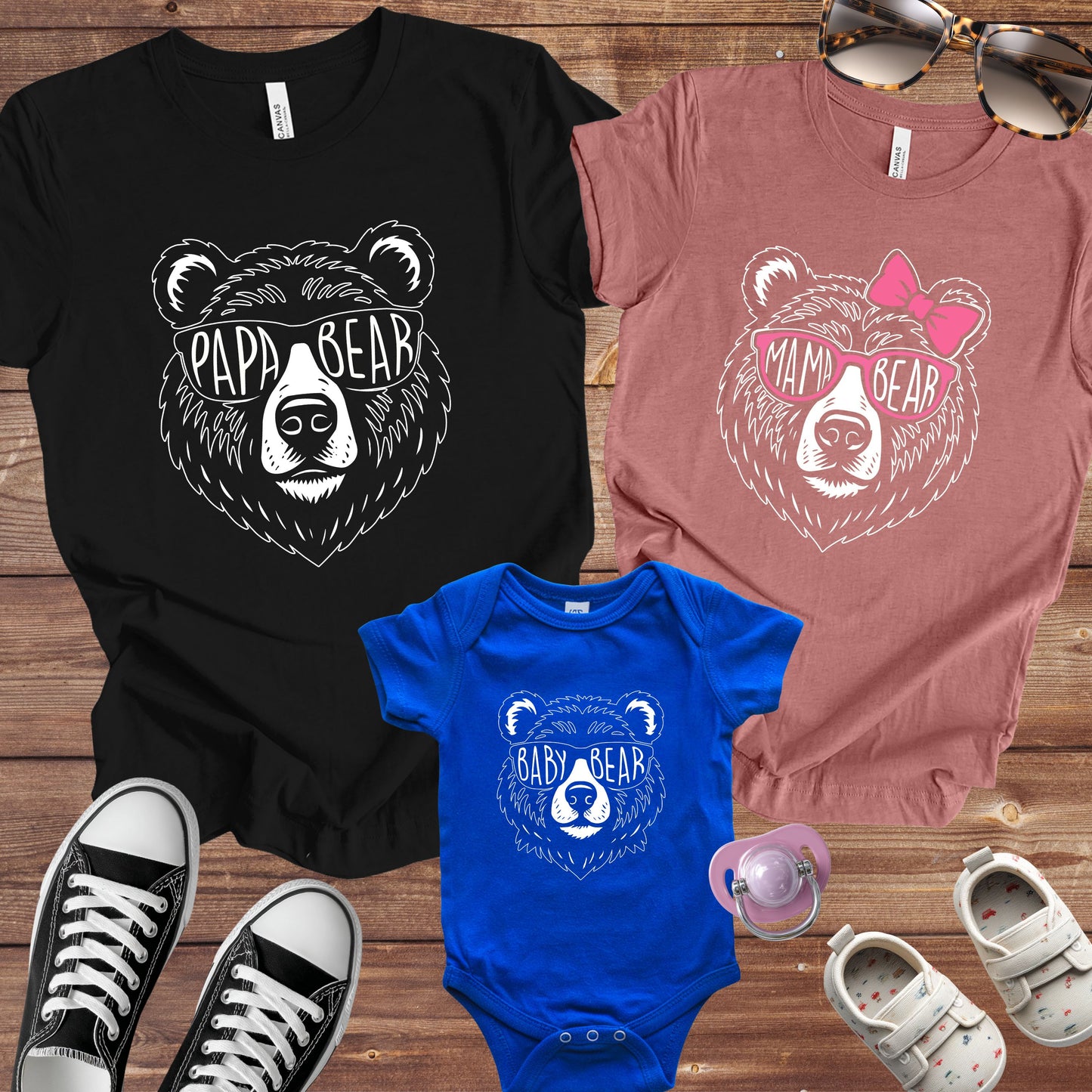 Papa Bear, Mama Bear, Baby Bear Matching Set