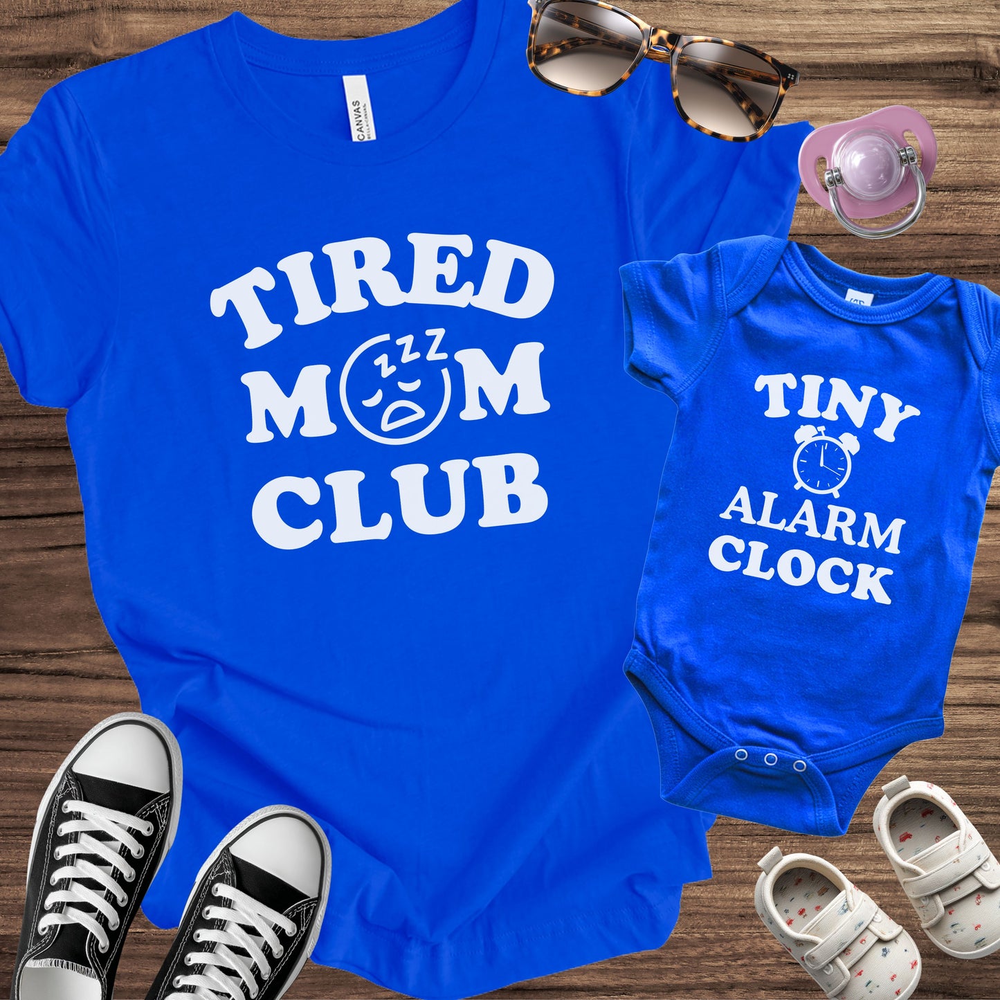 Tired Mom Club / Tiny Alarm Clock Matching Set